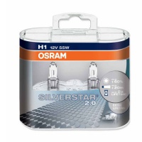 Автолампа галогенная OSRAM H1 SILVERSTAR 2.0 + 60% 12V 55W (2шт.)