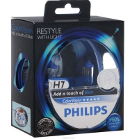 Автолампа галогенная PHILIPS H7 COLORVISION BLUE 12V 55W  (2шт.)