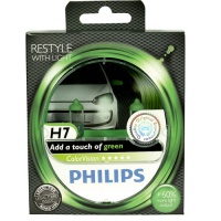 Автолампа галогенная PHILIPS H7 COLORVISION GREEN 12V 55W  (2шт.)