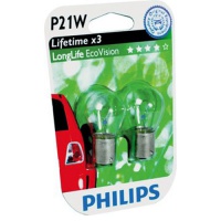 Автолампа галогенная PHILIPS P21W LONGLIFE ECOVISION 12V 21W (2шт.)