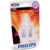 Автолампа галогенная PHILIPS T10 W5W 12V 5W (2шт.)