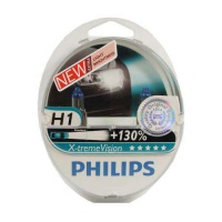 Автолампа галогенная PHILIPS X-treme Vision H1 12V 55W  (2шт.)