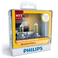 Автомобильная лампа PHILIPS WEATHER VISION H11 55W (2шт.)