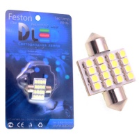 Светодиодная автолампа C5W FEST - 16 SMD 3528 31мм SV8,5  (2шт.)